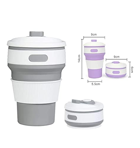 Copo Silicone Dobrável Térmico Ecológico Cafe Chá Agua 350ml