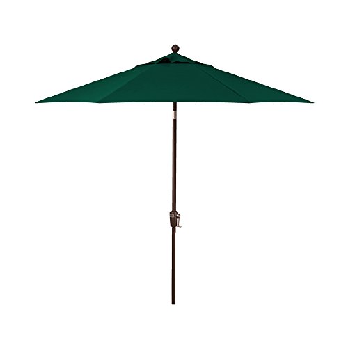 Treasure Garden Octagonal 9 ft Patio Umbrella - Outdoor Furniture Table Umbrella Push-Button Tilt Bronze Aluminum Frame (Obravia2 Forest Green)