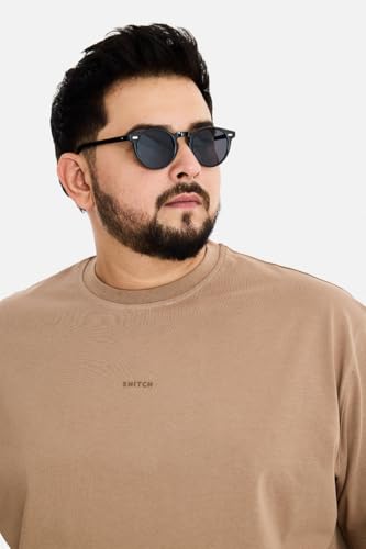 Image of SNITCH Men Polo Plus Size T-Shirt | Knitted Solid Polo with Contrast Tipped Collar & Logo Embroidery | 100% Cotton Breathable Lightweight Smart Casual Wear