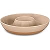 Mora Ceramic Chips and Dip Serving Tray: Large Divided Party Bowl Set for Chips & Salsa, Veggies & Dip, Fruit, Snacks, Entertaining, Hosting, etc. Minimalist Design for the Modern Hostess - Chai