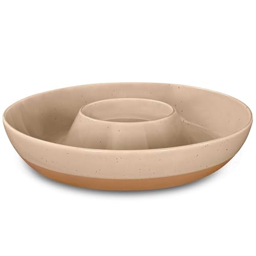 Mora ceramic chips and dip serving tray