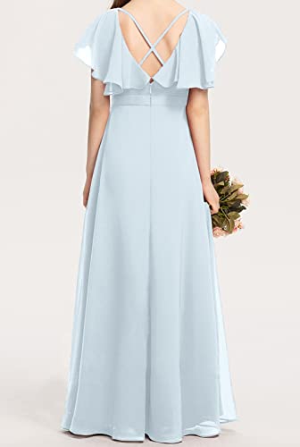 Galawaqe Kids Junior Bridesmaid Dresses Chiffon Flower Girl Dress For Teen Girl Long Party Pageant Gowns #TOP3