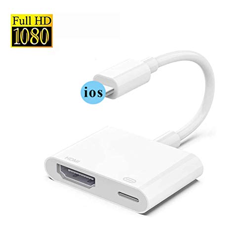 HDMI Adapter Compatible with iPhone iPad, Plug and Play Digital AV Cable to