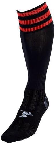PT 3 Stripe Pro Football Socks Boys Red/Yellow, 14051001-321 - Image 4