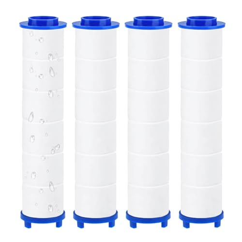 4 Pack Filtro Element Per doccetta staccabile, Doccia Filtro in Cotone PP, Filtro a Cartuccia Portatile, Sostituibile Cotone Filtro Sfere minerali integrate per Sedimenti (8x2cm-Con Sfere Minerali)