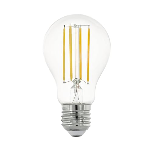 EGLO connect.z Smart Home lampadina Led E27, A60, ZigBee, app e controllo vocale, dimmerabile, bianco neutro, 806 lumen, 6 W, lampadina vintage chiara