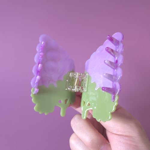 Pinzas para cabello small de acetato color uva miniatura 4