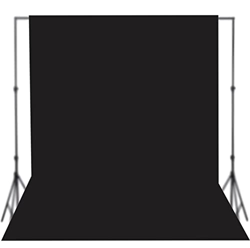 Image of 6x9 Ft Black Photography Backdrop Screen Curtain with Rod Pocket for Product Photography, Photoshoot, Live Streaming, Zoom, YouTube, VFX Editing, Reels & FB Shorts