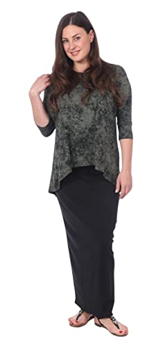 Kosher Casual Women's Modest Cotton Stretch Long Maxi Pencil Skirt 2Xl Black #TOP4