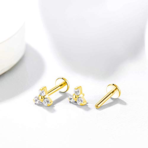 G23 Titanium Labret Studs 16G Lip Studs Earring Piercing Internally Threaded CZ Top Labret Monroe Helix Cartilage Tragus Piercing Studs4