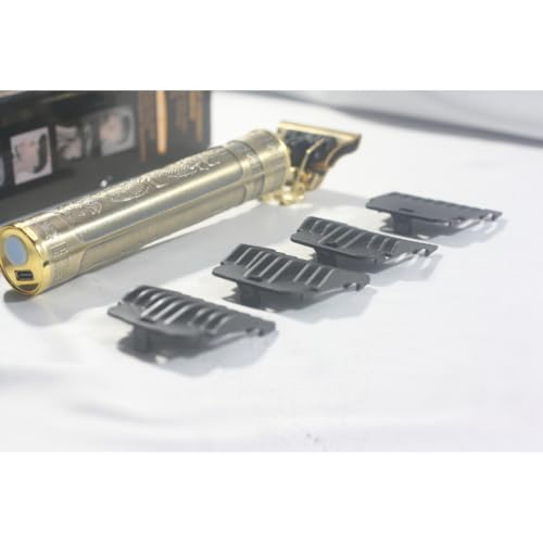 Máquina Profissional Dragão Sem Fio Cabelo Barba Pezinho Personalizada Com Limitador Lâmina Ajustáve