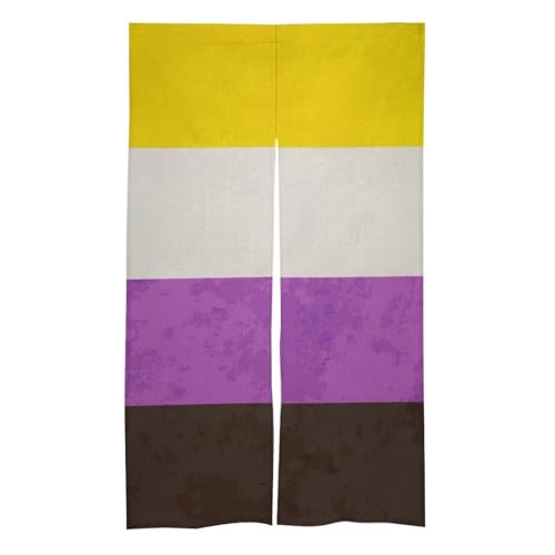 Nonbinary Pride Blackout Door Curtain