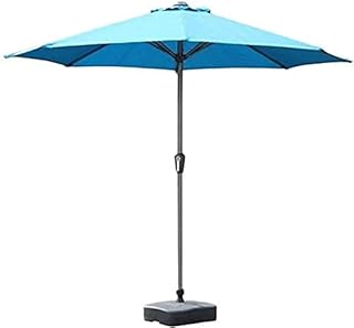 HZH Guarda-sol guarda-sol guarda-sol de jardim guarda-sol azul de 9 pés/2,7 m - guarda-chuvas de manivela e inclinação para-sol para áreas externas, jardim, pátio, praia, deck ou ao lado da piscina