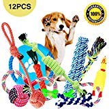 Dog Toys, Dog Chew Toys, Dog Training Toy Set with Ball Ropes and Squeaky Toys for Medium to Small Doggie, 12 Pack of Gift Pet Toy Set