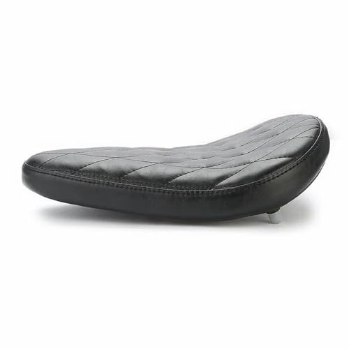 Asiento motocicleta vintage negro impermeable con acolchado ergonómico retro