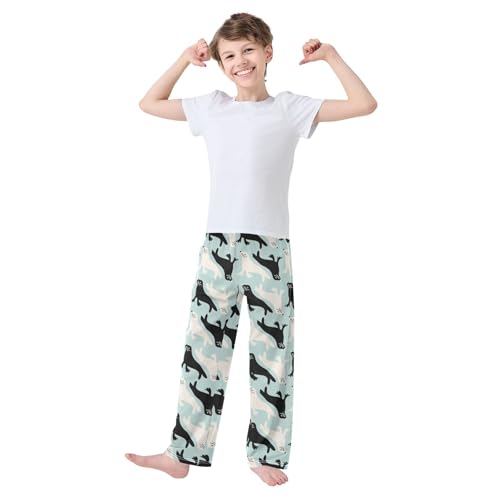 ZZXXB Lovely Seal Boys Long Pants Soft Trousers Elastic Waist Kids Lounge Bottoms with Pockets S-XL2