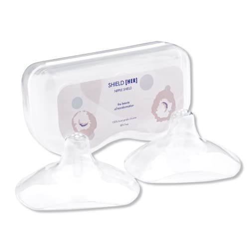 Image of Next 9 Months Nipple Covers BPA-Free Silicone Breast Shields for Nursing Protect Sore Nipples, Latch Difficulties Includes Carry Case