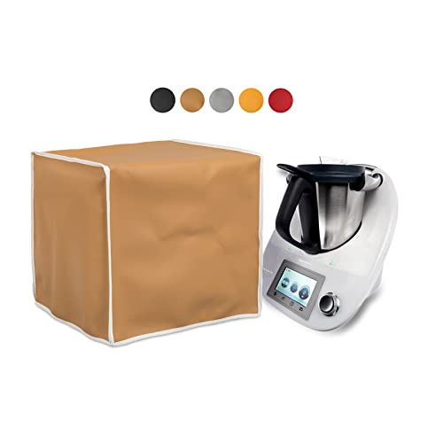 HOMELAY Custodia di qualità TOP compatibile con Bimby Thermomix TM5 TM 5. Realizzata artigianale. materiale ecopelle antimacchia, antibatterico. Copertura in colori (Camel)