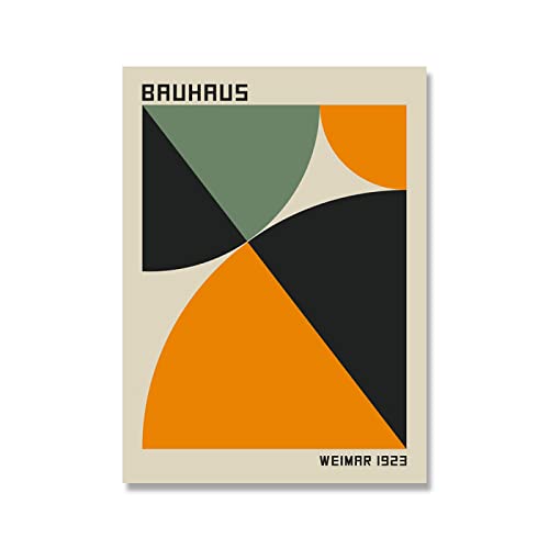 ASDSGH Leinwand Bilder Bauhaus Poster Ausstellung Bauhaus Wandkunst Geometrie Leinwand Bilder Bauhaus Kunstdrucke Bild Für Wohnkultur 60x90cm x1 Rahmenlos Cover