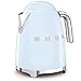 SMEG 50's Retro Style Electric Water Kettle with Automatic Shutoff, Removable Base, and Water Indicator, KLF03PBUS, Pastel Blue