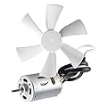 kingsea 6 inch Replacement White RV Fan for RV Roof Ceiling Bathroom Exhaust, 12V D-Shaft RV Vent and Motor Camper Fan Blade Bathroom