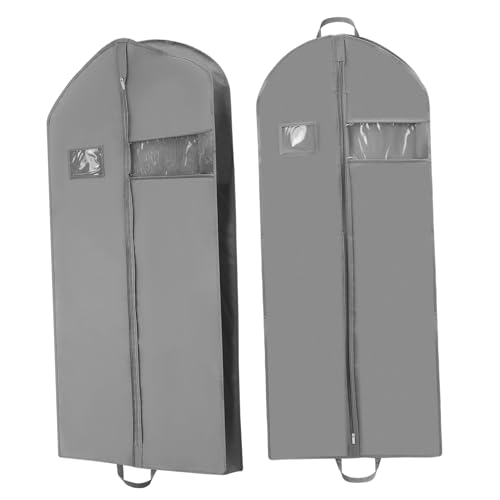 GLEAVI 2pcs Garment Bags for Travel and Storage Non-woven Clothing Bags Window for Suits Coats and Wedding Gowns