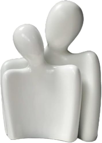 honggou Estatuas de pareja apasionada decoración moderna de arte abstracto de 7 pulgadas para estantería soporte de TV juego de 2 figuras para
