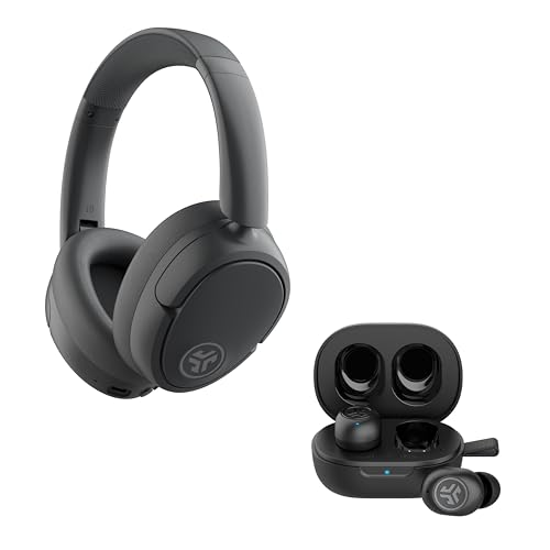 JLab Graphite Bundle, JBuds Lux ANC Wireless Headphones, JBuds Mini True Wireless Bluetooth Earbuds