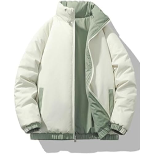 Veste zippée réversible homme ample imperméable veste streetwear chaud - 3
