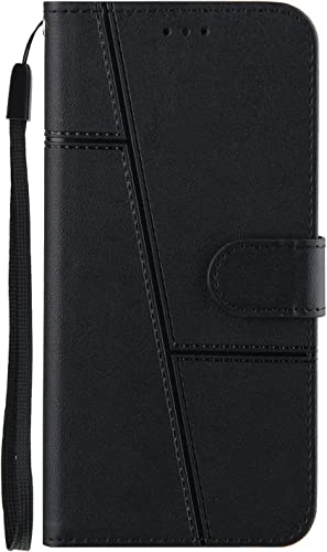 Étui iPhone 13 Pro Max étui portefeuille rabat cuir PU noir RFID