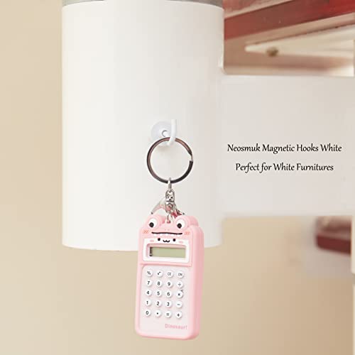 Neosmuk Magnethaken,10kg+Extra Stark Magnet Haken für Grill, Neodym Magnete,Magnet halter,Haken Magnetisch Werkstatteinrichtung(weiß,10 Stück)
