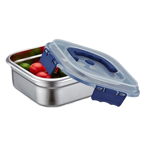 食品保存容器 | 冷凍庫・食器洗浄機対応弁当箱 - 金属製食品保存容器 | サラダ サンドイッチ 食事準備 学校 オフィス 仕事 キャンプ ピクニック 旅行 子供 大人向け
