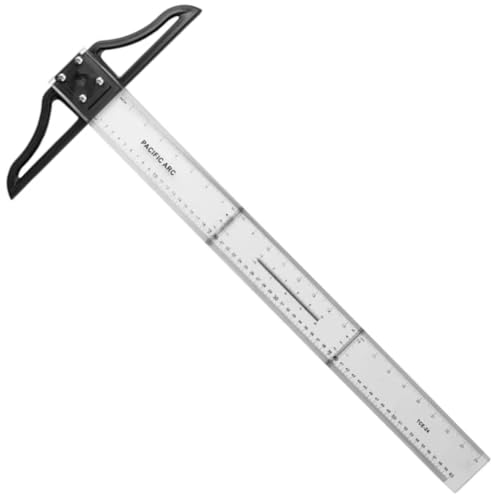 Pacific Arc 24 Inch T Square, Traditional Acrylic Graduated in Inch and Metric, Detachable Head