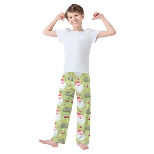 Boys' Pants Cute Christmas Santa Claus Tree Long Bottoms Jogger Pants Elastic Waist Trousers with Pockets S-XL2