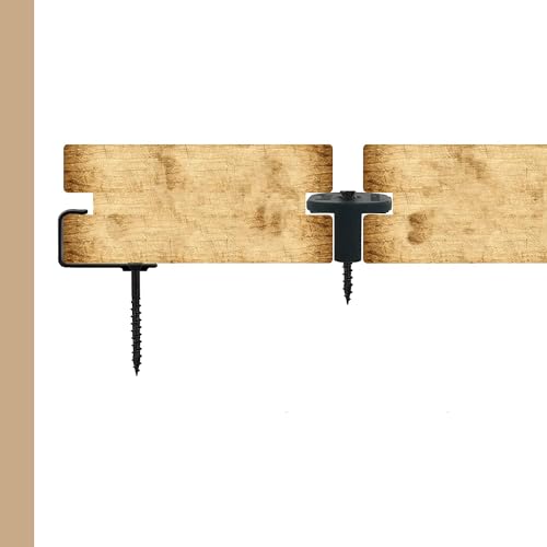 YOUTU® 100 Stück WPC Clips, Versteckte Befestigung mit T-Clip mit Schrauben, versteckte Befestigung mit Edelstahlschrauben, 6 mm Terrassenclips Kunststoff für WPC/BPC Dielen. (100 Stück WPC Clips)