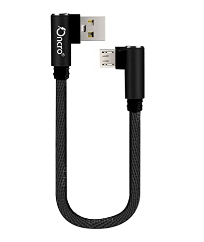 Image of Braided 90 Degree right angle L shape USB cable Data Cable Fast Charging Micro USB short power bank cable Samsung galaxy vivo oppo android smartphones mini 25cm use wall charger 4a max,Black