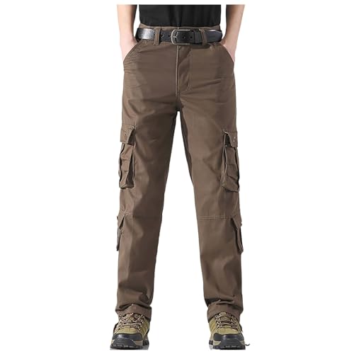 Men's Straight Leg Outdoor Casual Trousers with Multiple Pockets Loose Tactical Work Pants Cargo Pants Relaxed Fit