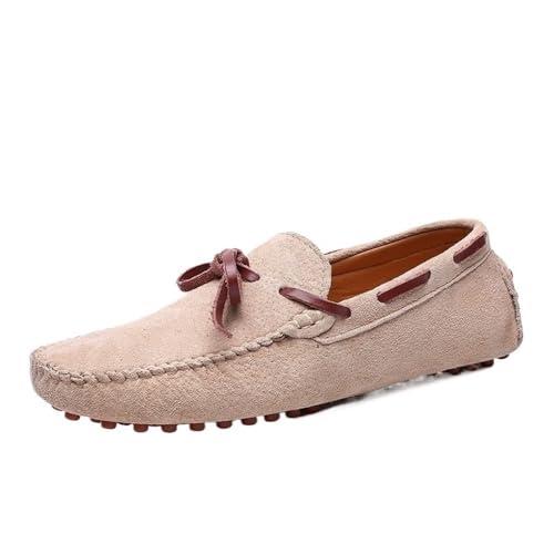 Mens Loafers Shoe Square Toe Suede Vamp Moccasins Boat Shoes Lightweight Anti-Slip Comfortable Party Slip-ons