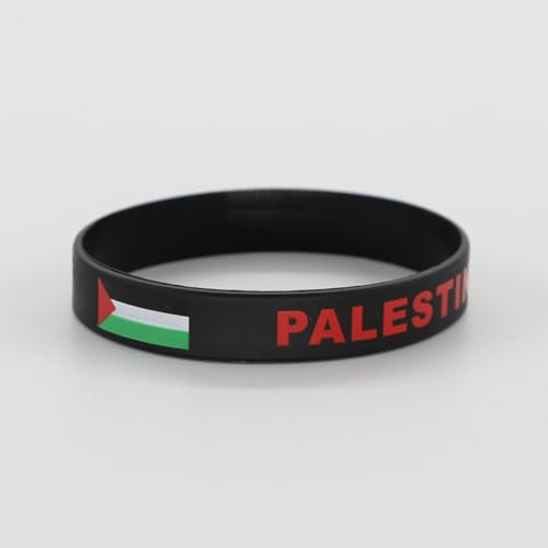 Caiyao 4/8Pcs Sports Silicone Wristbands - Free Palestine Bracelets for Women & Men - Water-proof Rubber Support Palestine Flag Bracelets4