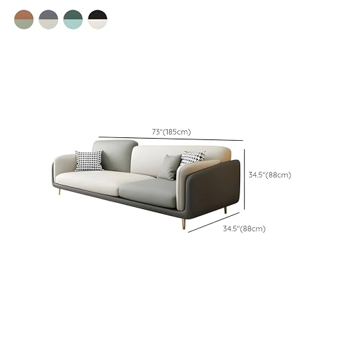 Image of Velvet Contemperory Sofa with Cushion Chaise Lounge Sectional Sofa Perfect for Living Room & Bedroom Guests Home & Office (Velvet Grey & Cream, 5 Seater)