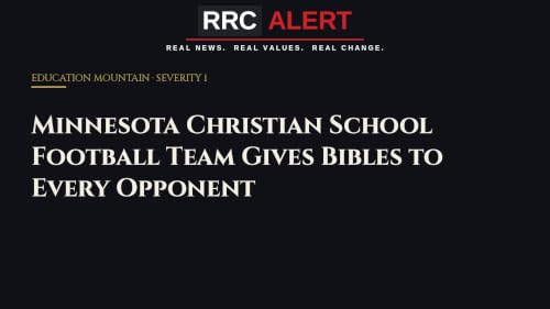 Briefing: Minnesota Christian School Football Team Gives Bibles to Every Opponent
