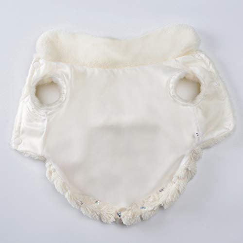 Roupas para cães de estimação de inverno de lantejoulas da moda elegante branco filhote de cachorro