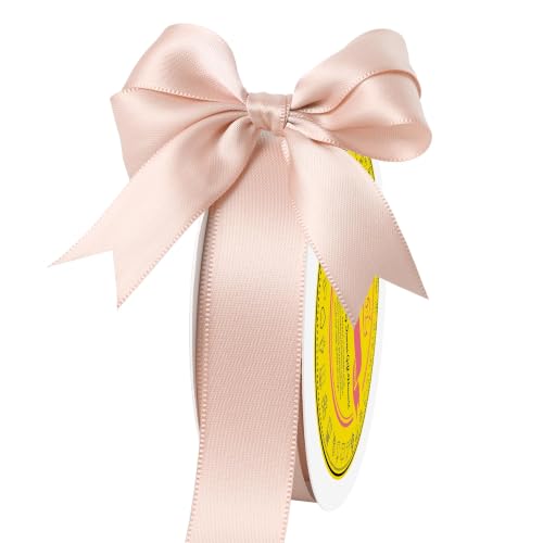 Image of Double Face Moon Stone Satin Ribbon 7 /8 Inch x 25 Yards Polyester Ribbon for Gift Wrapping Easter Weddings Party Decorations Hair Bows Invitations