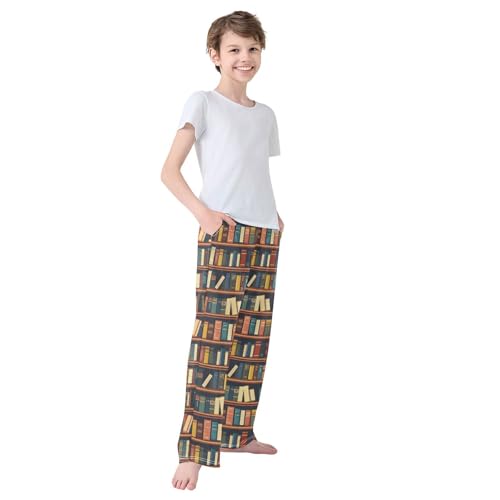 Pajama Bottoms, Pajamas Long Pant Bookshelf Lounge Wear Casual Sleep Pants Soft Pjs Sleepwear 7