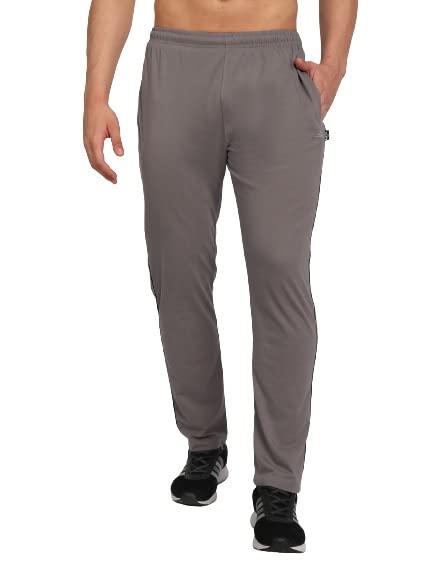 Image of Zeffit Men's Slim Fit Track Pants, Cotton, Elastic Waist, Side Pockets, Running & Gym