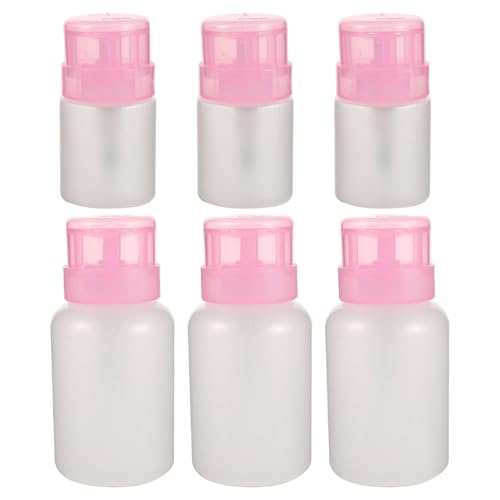 VALICLUD 6 Piezas Botellas Vacías con Dispensador de Bomba para Removedor de Esmalte Envases Plásticos con Dosificador Push Down para Maquillaje y Cuidado de Uñas
