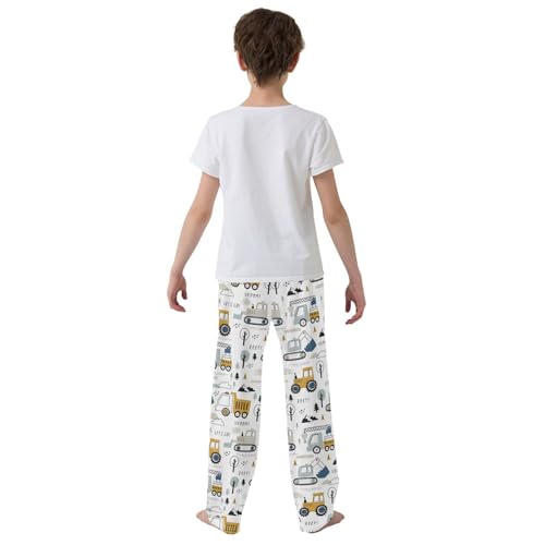 ZZXXB Trucks Print Boys Long Pants Soft Trousers Elastic Waist Kids Lounge Bottoms with Pockets S-XL3
