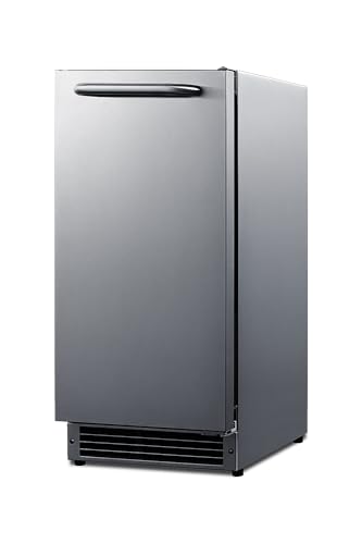 Summit 15' Drain Free Ice Maker, Outdoor Ice Maker, 25 lb. Production Capacity, ADA Compliant, Stainless Steel- BIM27OSADA
