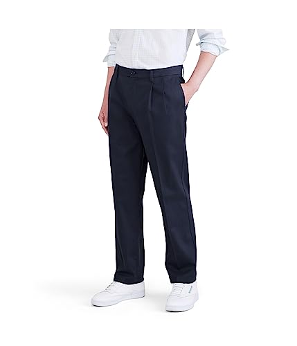 Classic Fit Signature Iron Free Khaki with Stain Defender Pants - Pleated (Regular and Big & Tall)