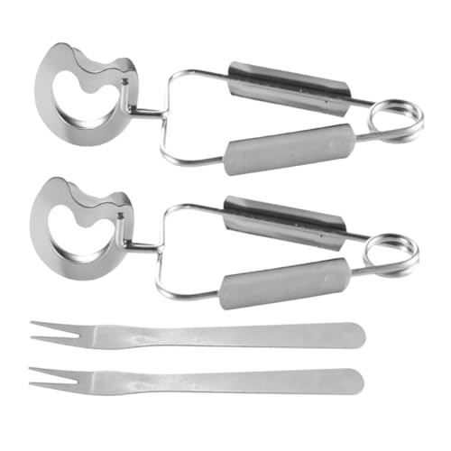 PRETYZOOM 2sets Stainless Steel Clip Escargot Tongs Baking Tool for Home Kitchen Cooking
